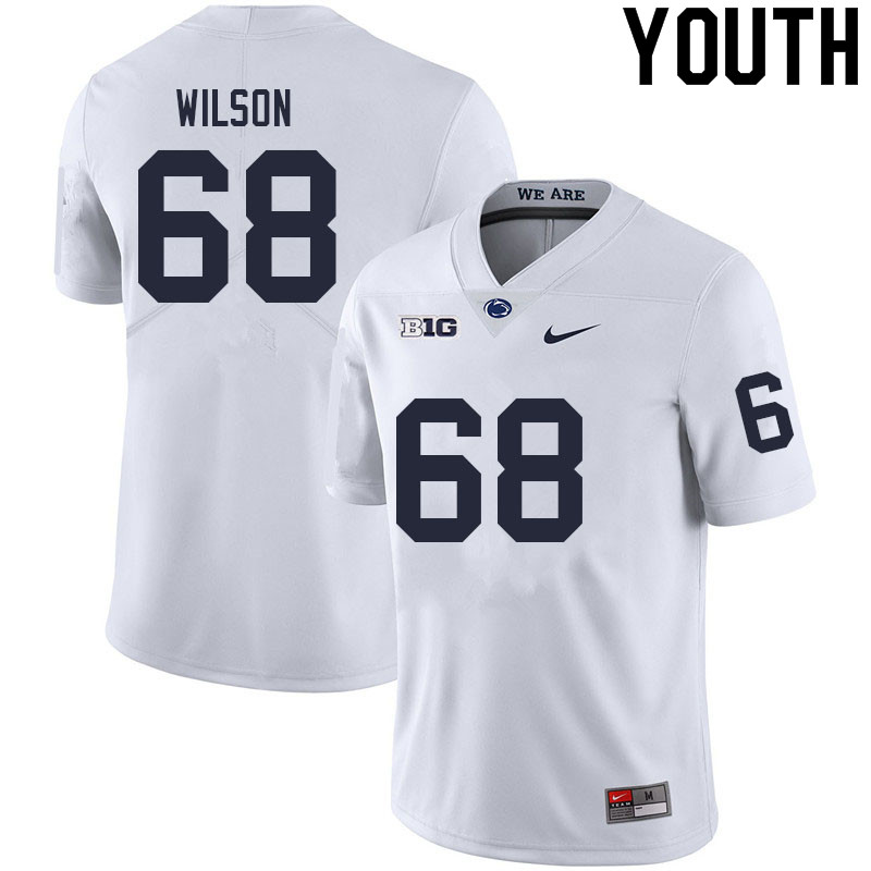 Youth #68 Eric Wilson Penn State Nittany Lions College Football Jerseys Sale-White - Click Image to Close